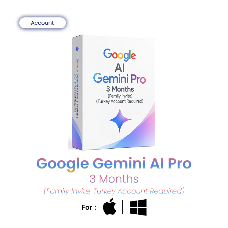 Google Gemini AI Pro - 3 Months (Family Invite, Turkey Account Required)